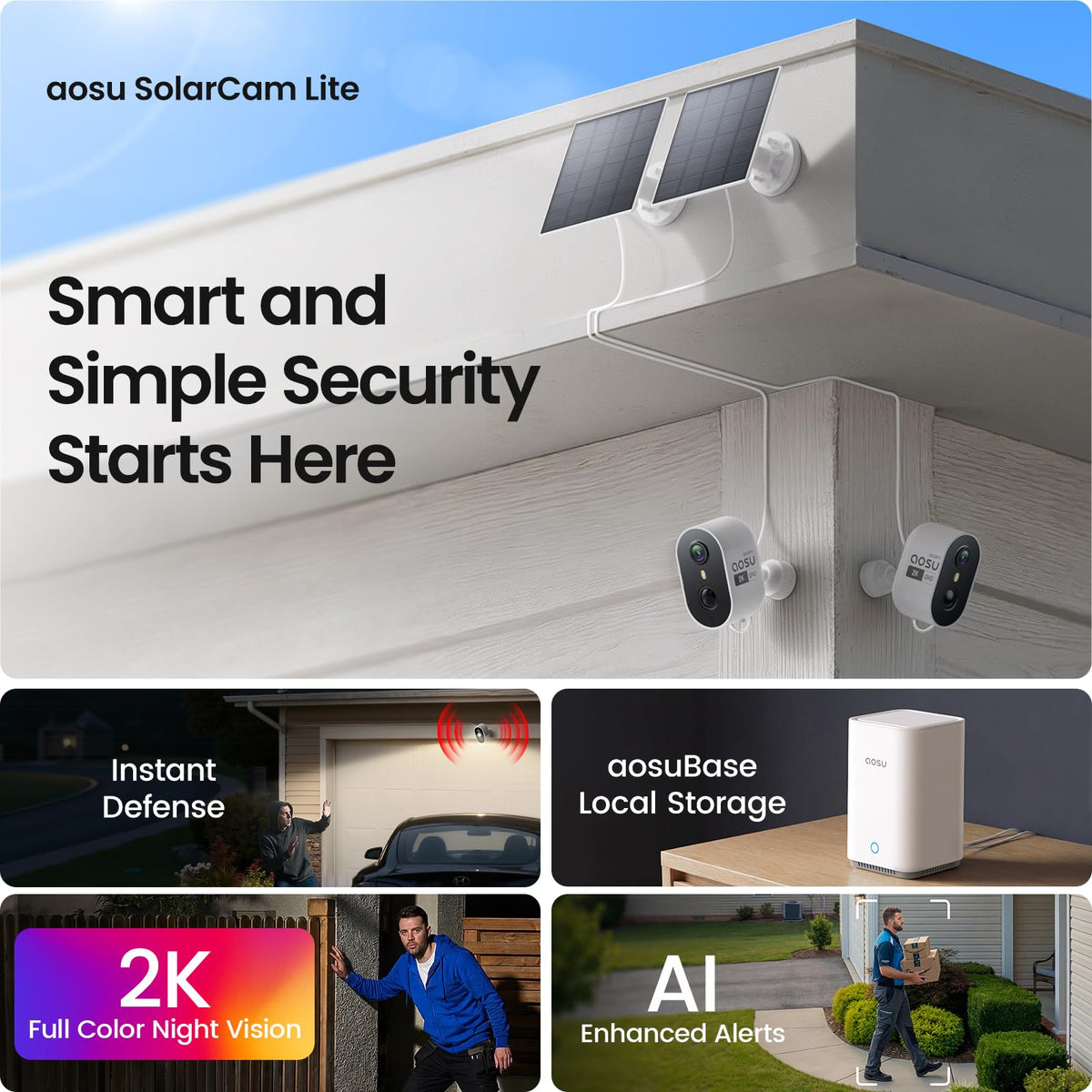 2K Solar Security Cameras Wireless Outdoor System M434