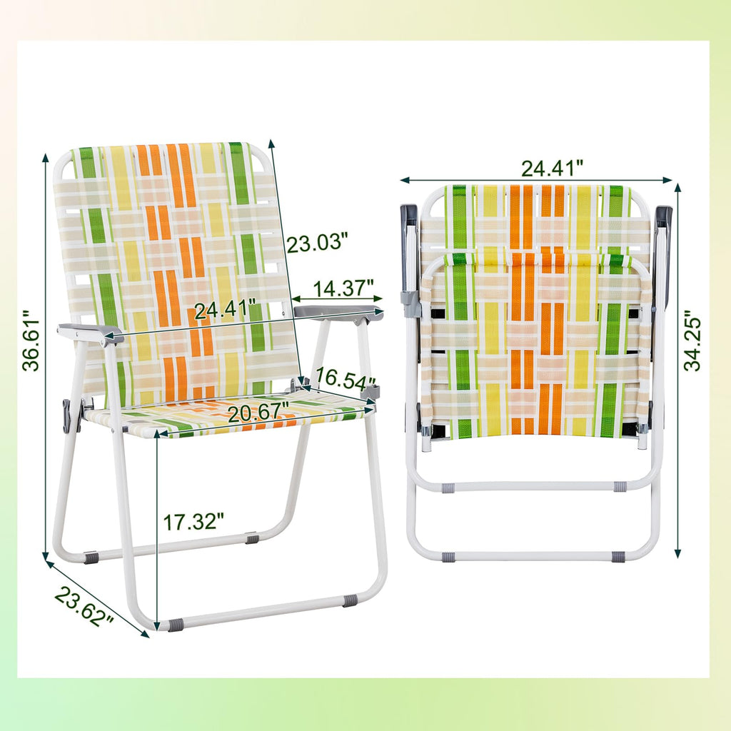 Set of 2 Webbed Folding Beach Chairs B660