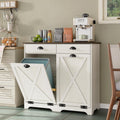 Antique White Double Tilt Out Trash Can Cabinet I96822