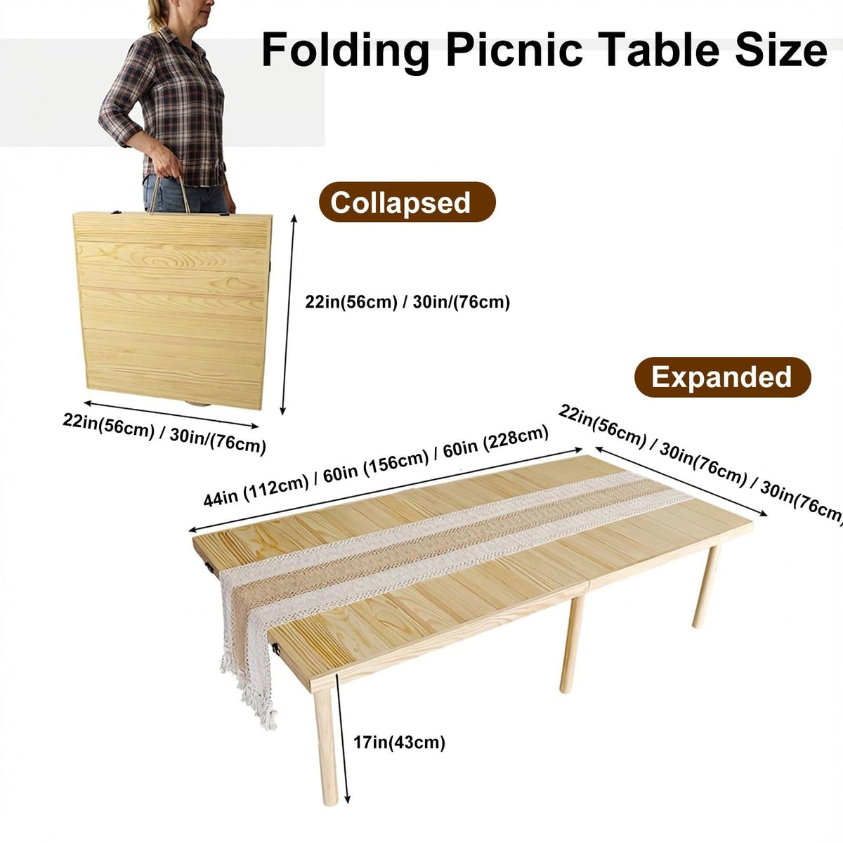 Wood Folding Picnic Table P401