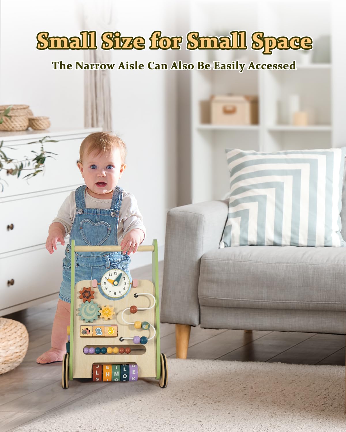 Wooden Push Walker with Wheels S87728