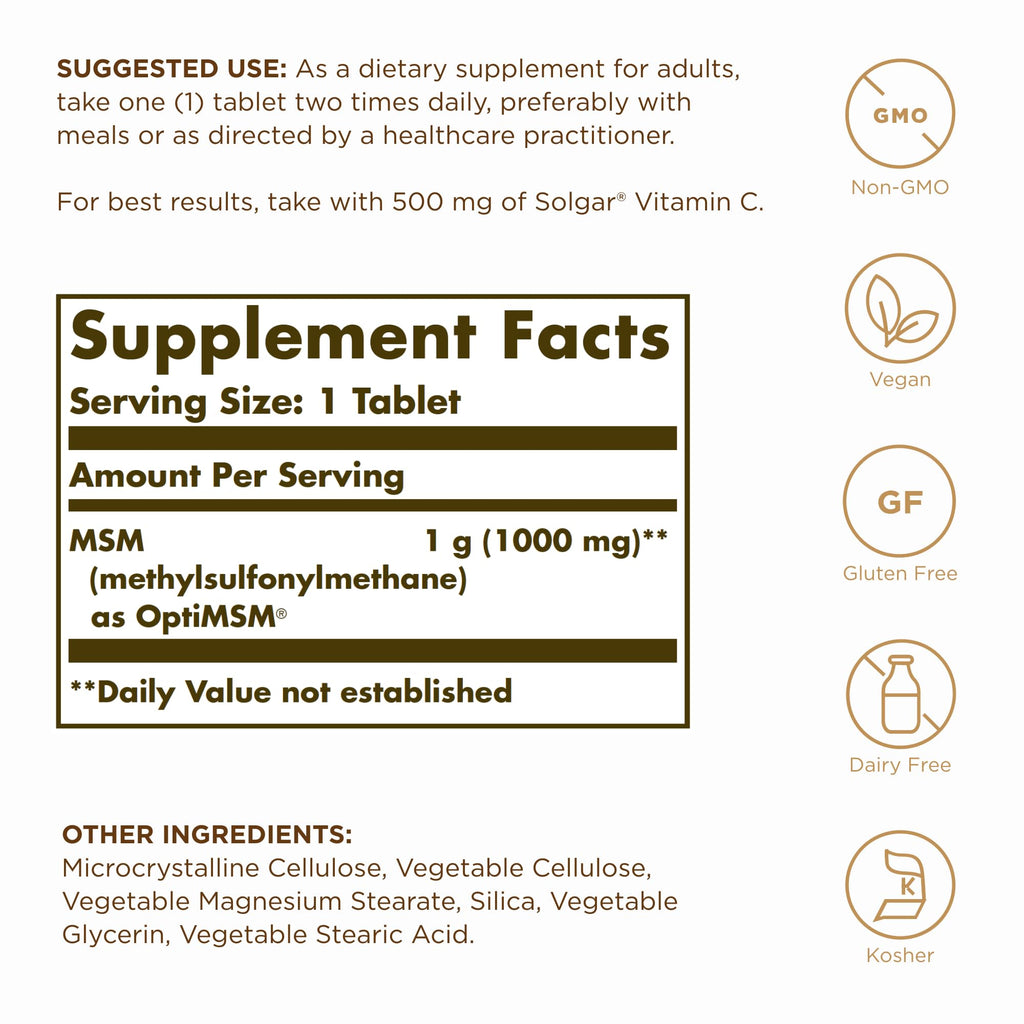 MSM 1000 mg 120 Tablets A14943