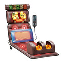 Brown Full Body Heating Massage Mat with Detachable Neck and Leg Massagers S412