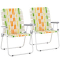 Set of 2 Webbed Folding Beach Chairs B660