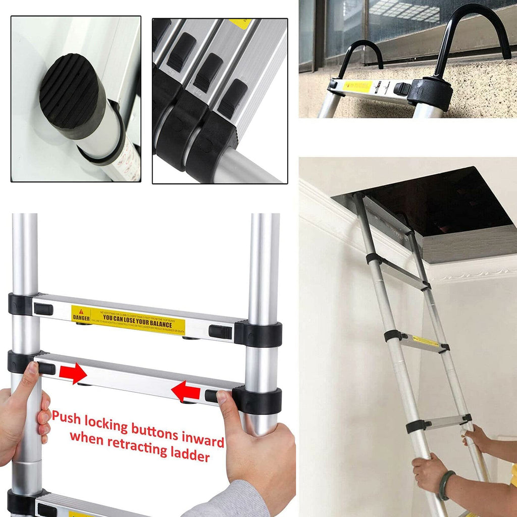 20.34 FT Aluminum Telescoping Extension Ladder 330lbs Capacity R431500