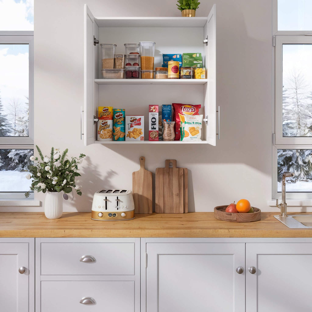 White Wall Cabinet with Adjustable Shelves O74633