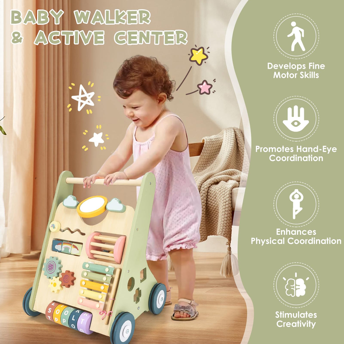 Wooden Baby Push Walker I950832