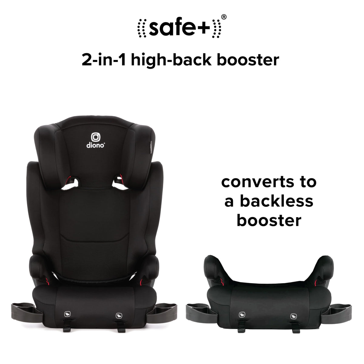 2-in-1 Belt Positioning Booster Seat, Black G4114