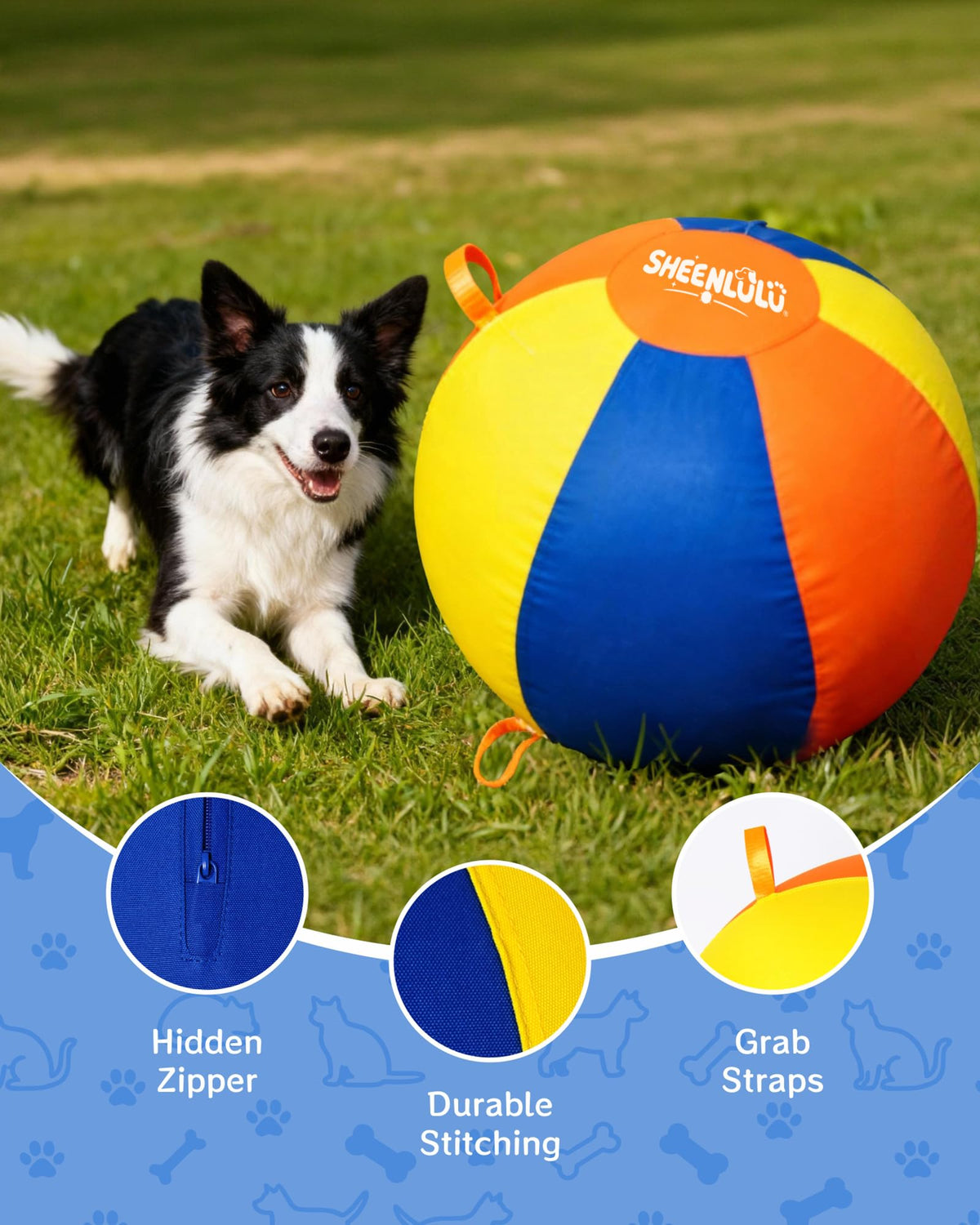 22" Dog Herding Ball with Straps G730514