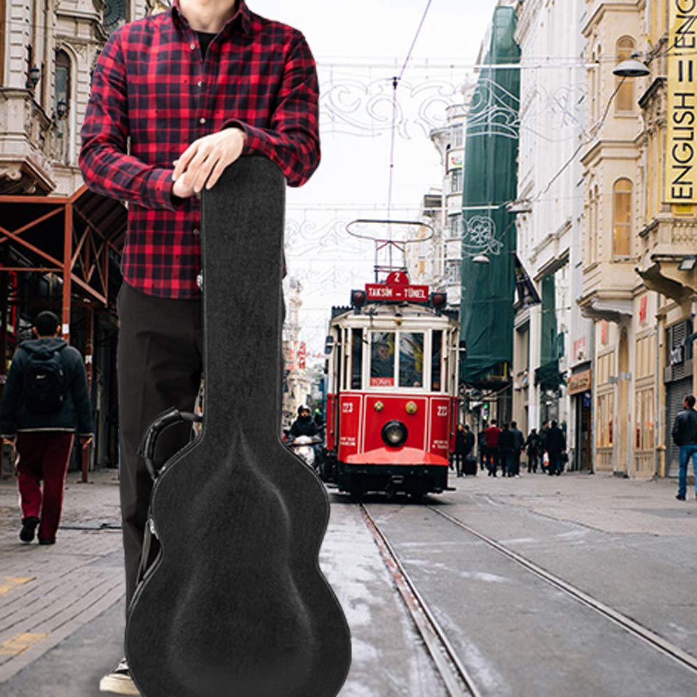 Portable Electric Guitar Hard Case, PU Leather, Black P69592
