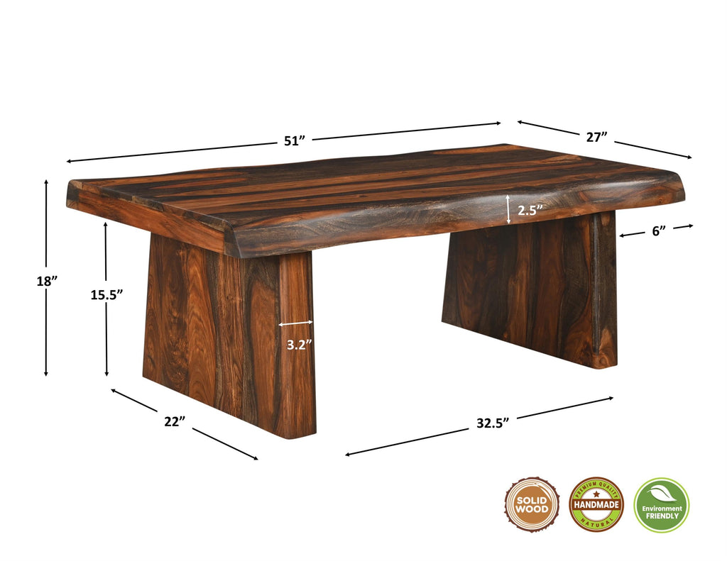 Live Edge Solid Wood Coffee Table U8961