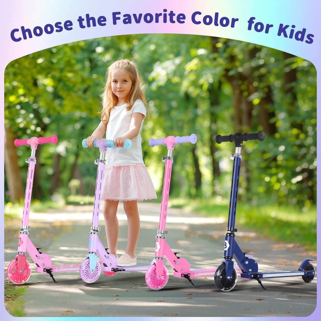 2 Wheel Folding Lightweight Kick Scooter with Light-Up Wheels X39975