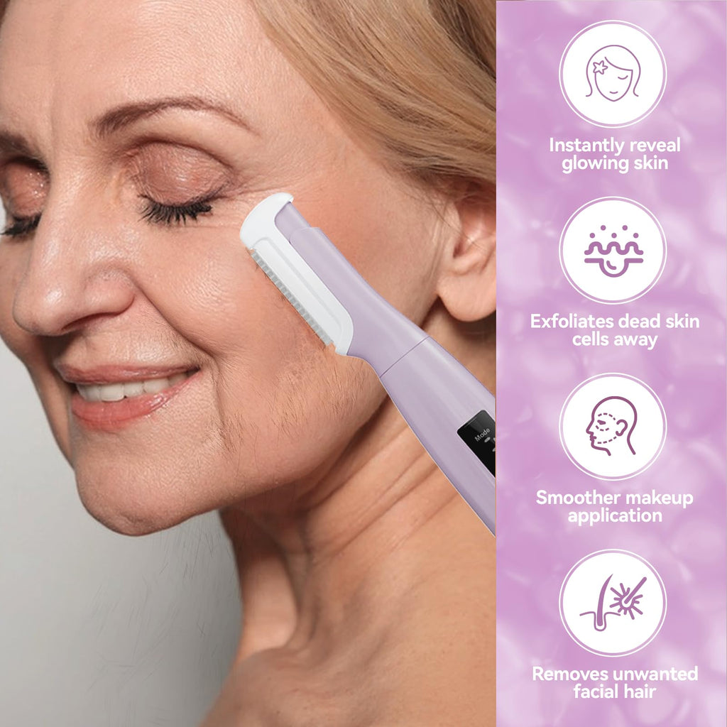 Purple Rechargeable Facial Razor with 8 Blades R10953