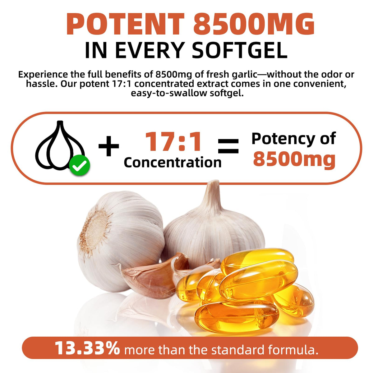 Aged Garlic Extract 350 Softgels Odorless Organic Garlic Supplement A1197