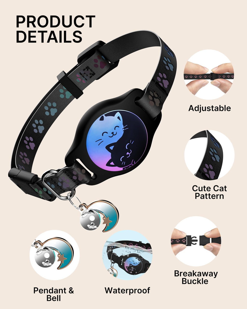 Cat Collar with AirTag Holder 2 Pack U19140