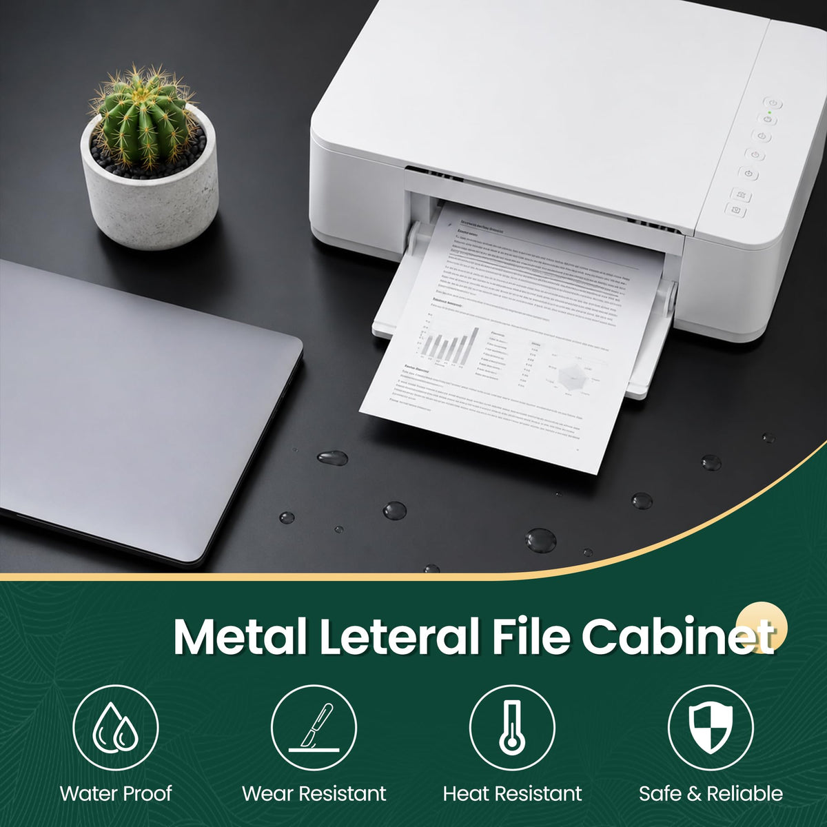 4 Drawer Black Metal File Cabinet Y84523