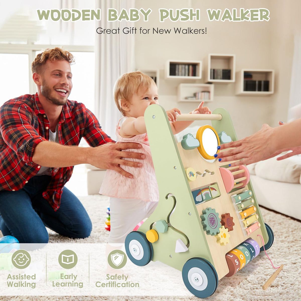 Wooden Baby Push Walker I950832