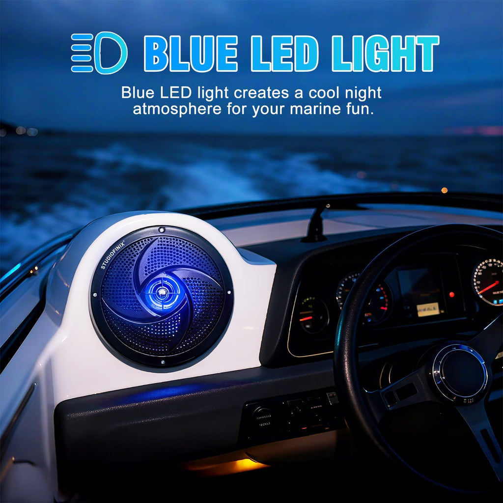 4 Inch 80W Bluetooth Waterproof Marine Speakers 2 Way Black X8132