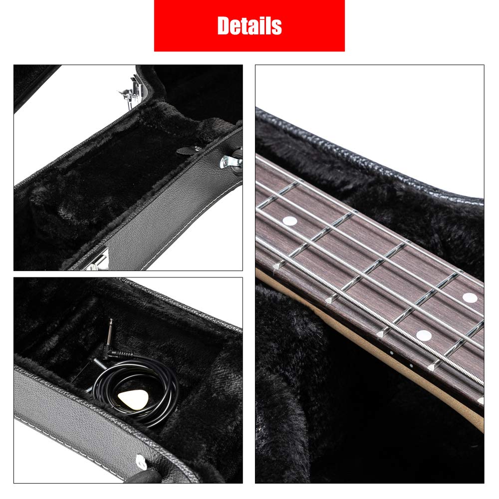 Portable Electric Guitar Hard Case, PU Leather, Black P69592