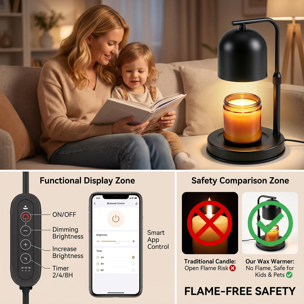 Adjustable Height App Controlled Candle Warmer Lamp with Timer W118