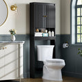 Black Over The Toilet Storage Cabinet with Adjustable Shelf Z3971