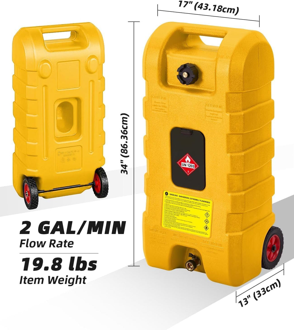 15 Gallon Portable Gas Tank with Caster and 10Ft Hose A831326