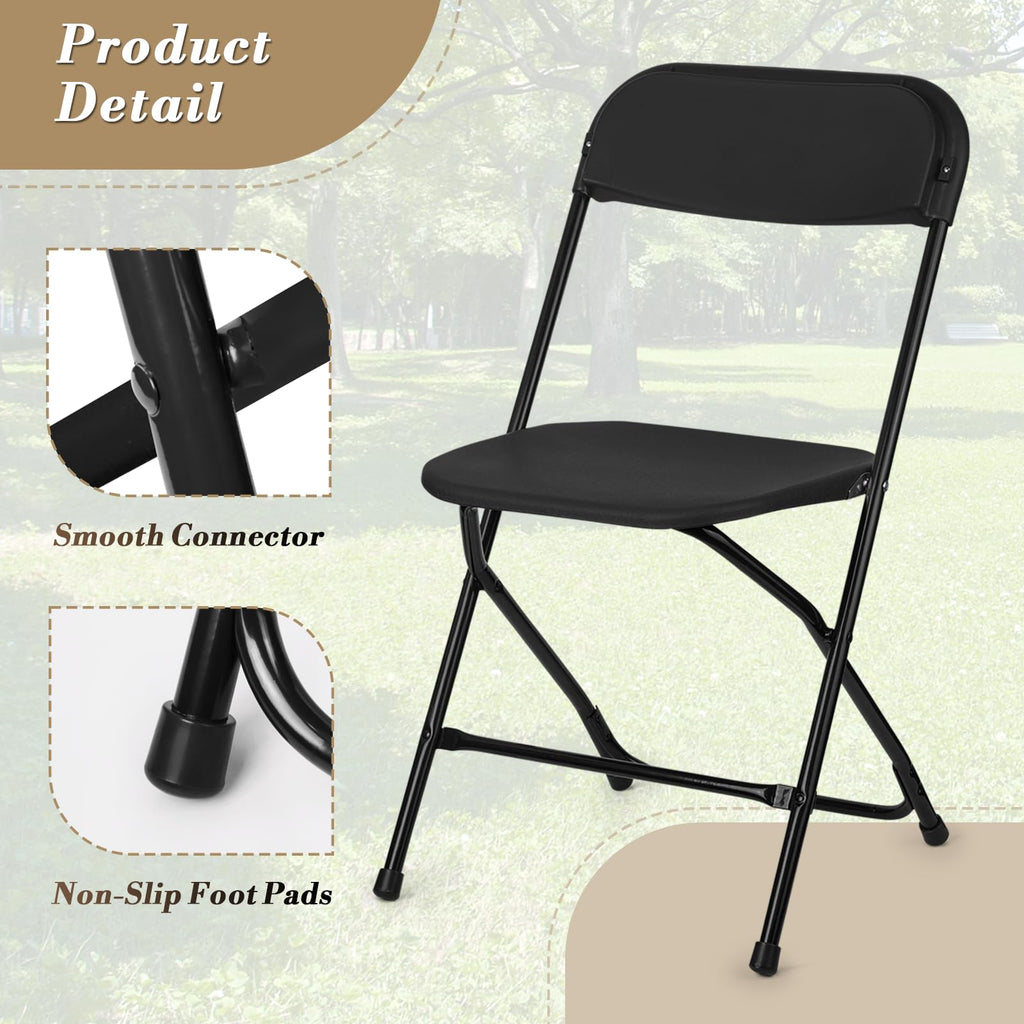 Black Plastic Folding Chairs 10 Pack T739