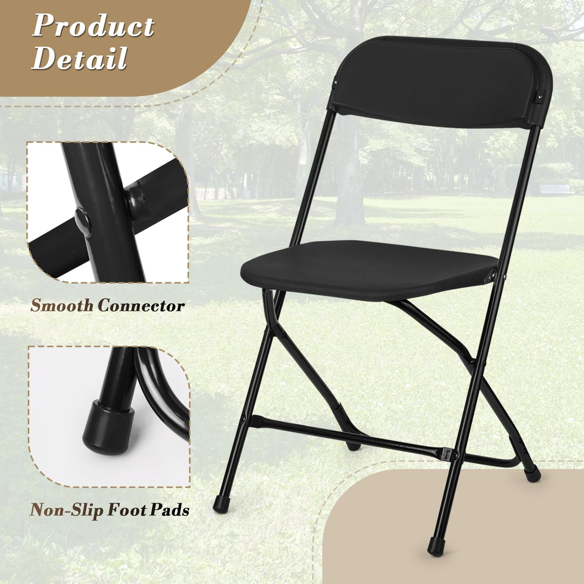 Black Plastic Folding Chairs 10 Pack T739