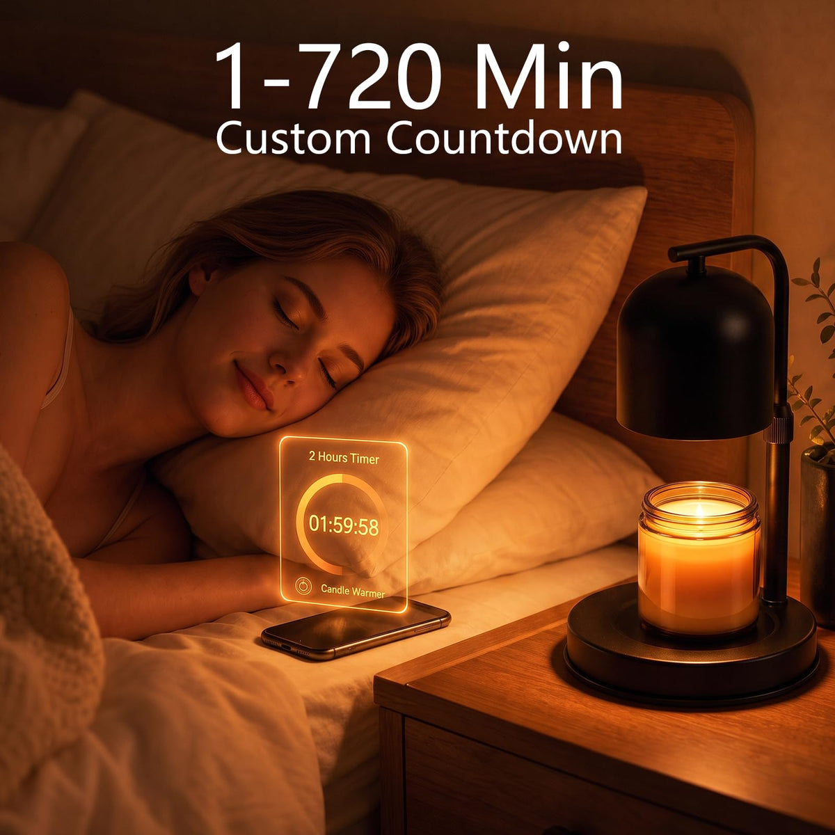 Adjustable Height App Controlled Candle Warmer Lamp with Timer W118