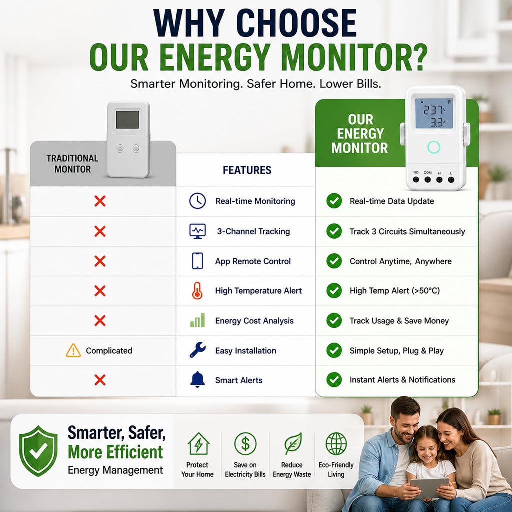 WiFi Home Energy Monitor with 3 80A CT Clamps H1325
