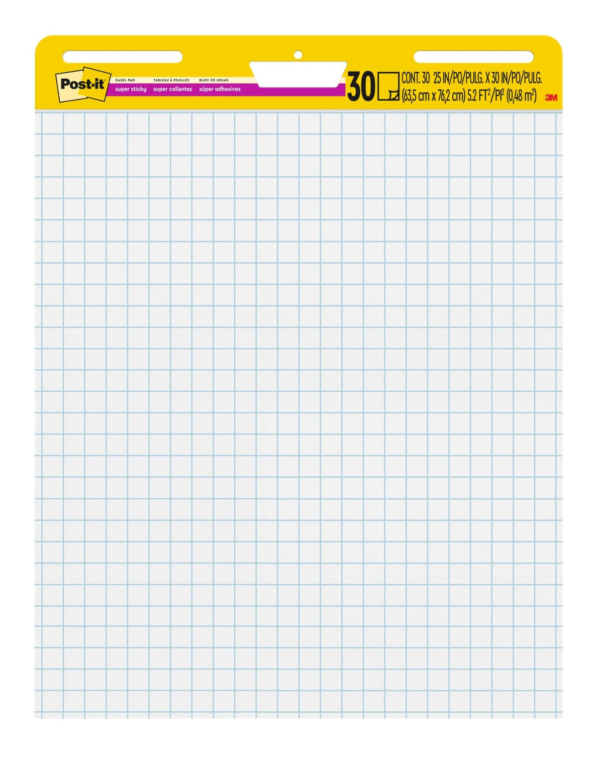 Self-Stick Easel Pad Value Pack, Quadrille Rule, 25 x 30, White, 30 Sheets, 4/Carton W518