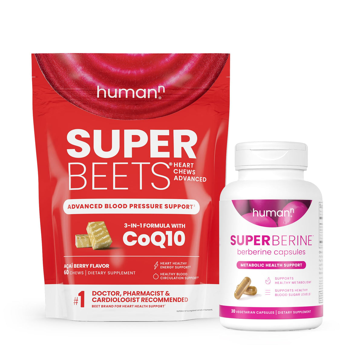 SuperBeets Heart Chews & SuperBerine Capsules W365