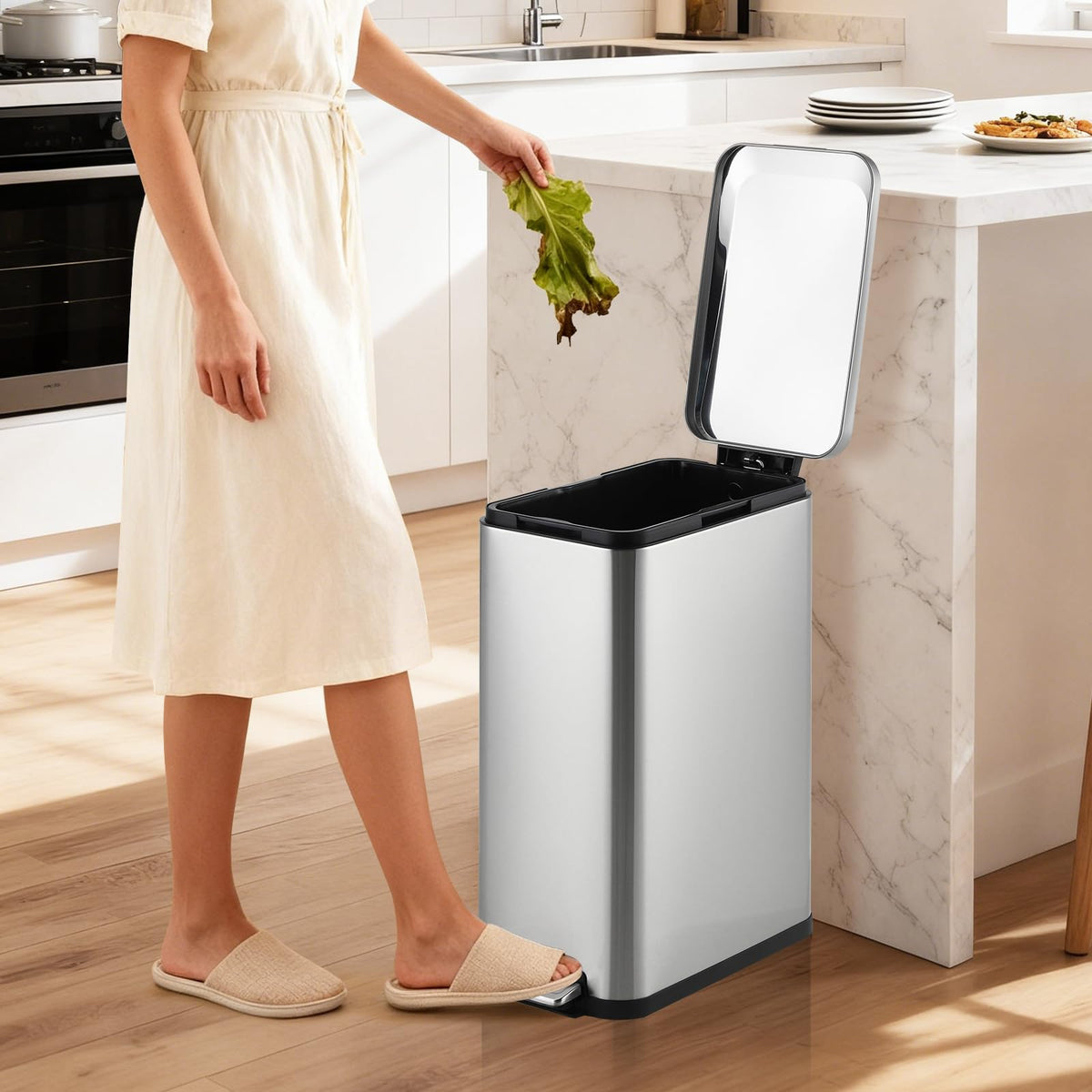 Stainless Steel Step Trash Can 13.2 Gallon G37160
