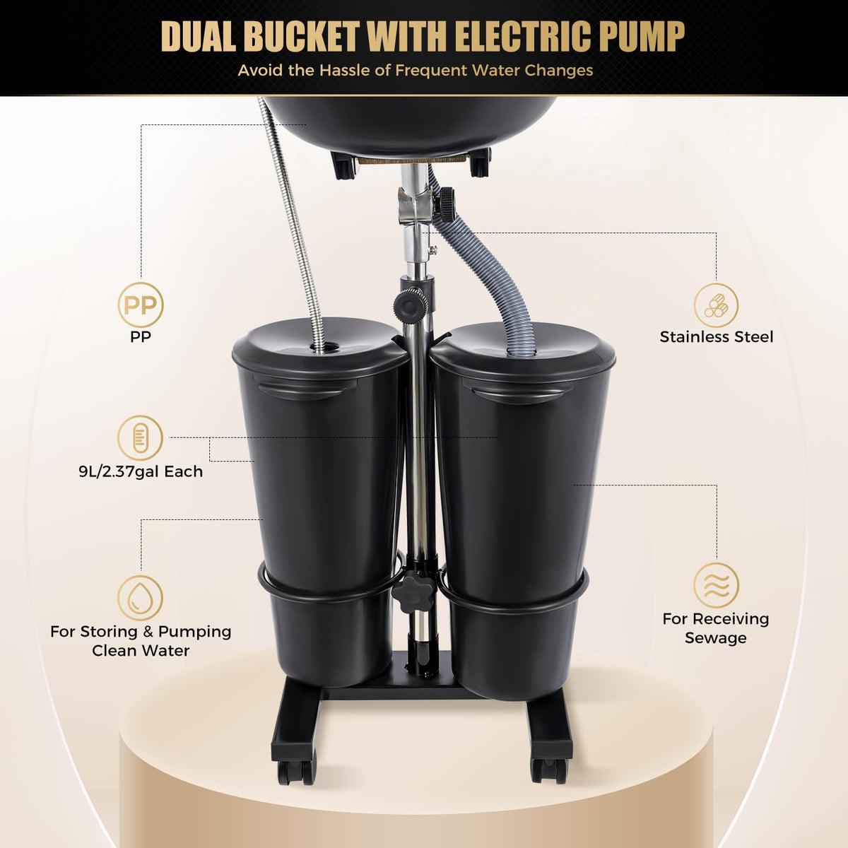 Portable Height Adjustable Shampoo Bowl N548790