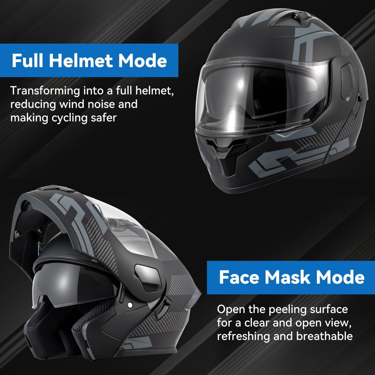 DOT Approved Modular Flip Up Motorcycle Helmet Y390701