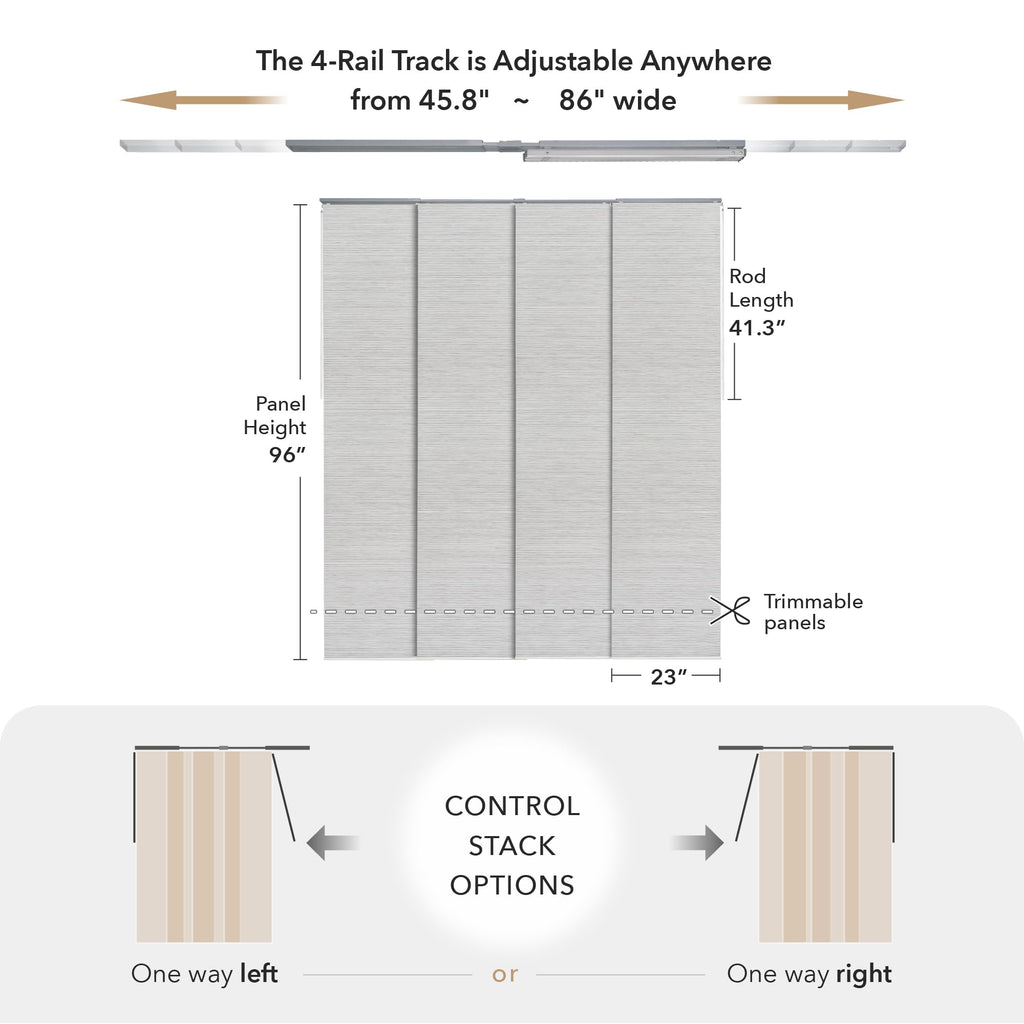 Natural Woven Light Filtering Panel Track Blinds U1348