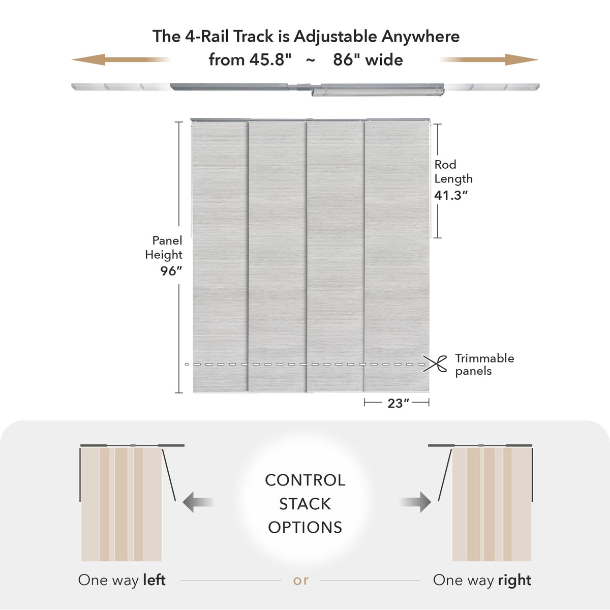 Natural Woven Light Filtering Panel Track Blinds U1348