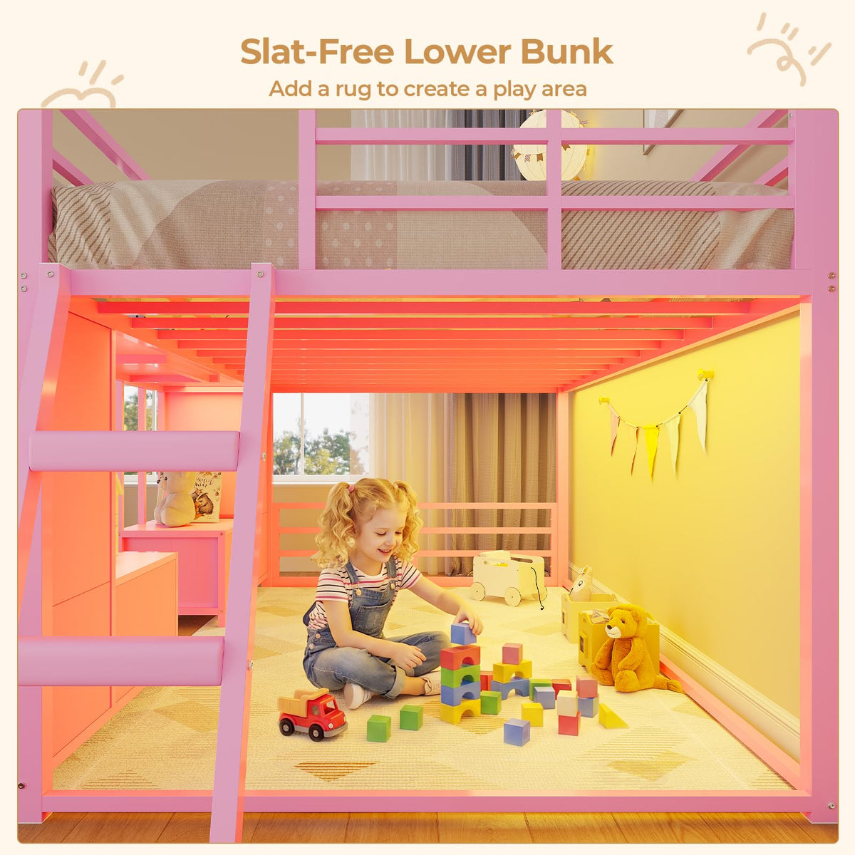 Twin Over Twin Bunk Bed with 8 Drawers & Bookshelf E1792