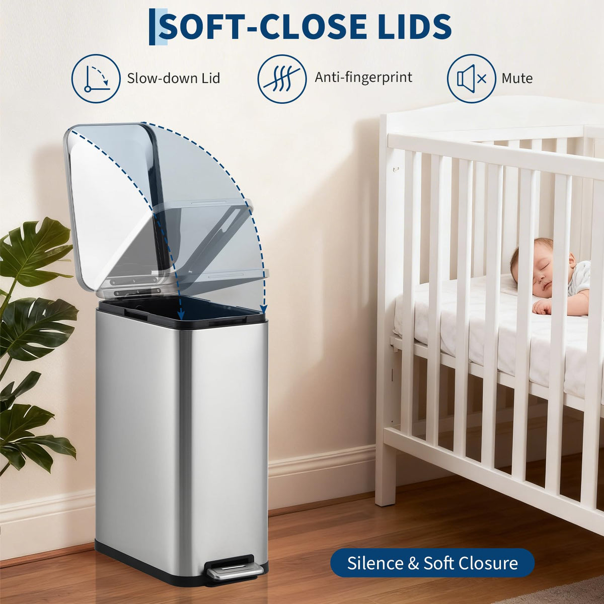 Stainless Steel Step Trash Can 13.2 Gallon G37160