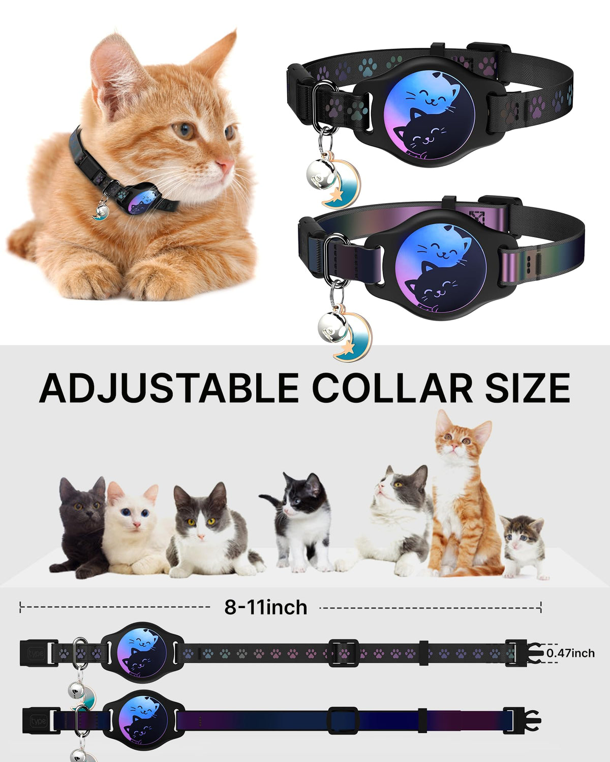 Cat Collar with AirTag Holder 2 Pack U19140