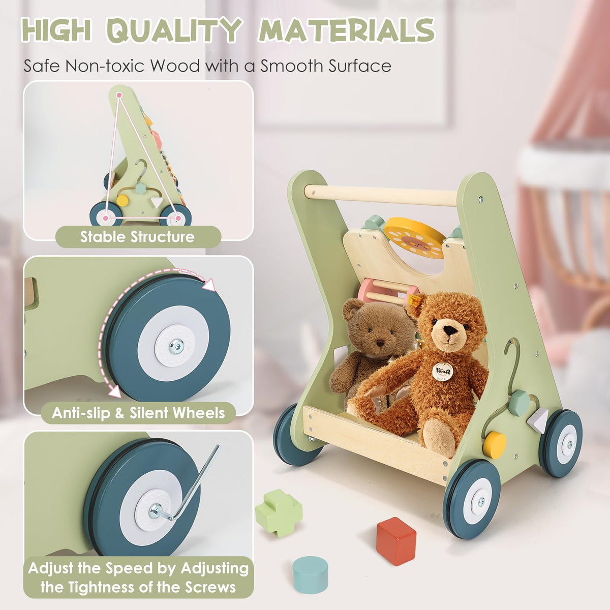 Wooden Baby Push Walker I950832