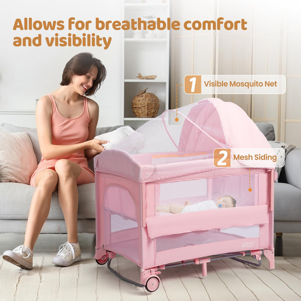 9 in 1 Bedside Bassinet with Changing Table A7702