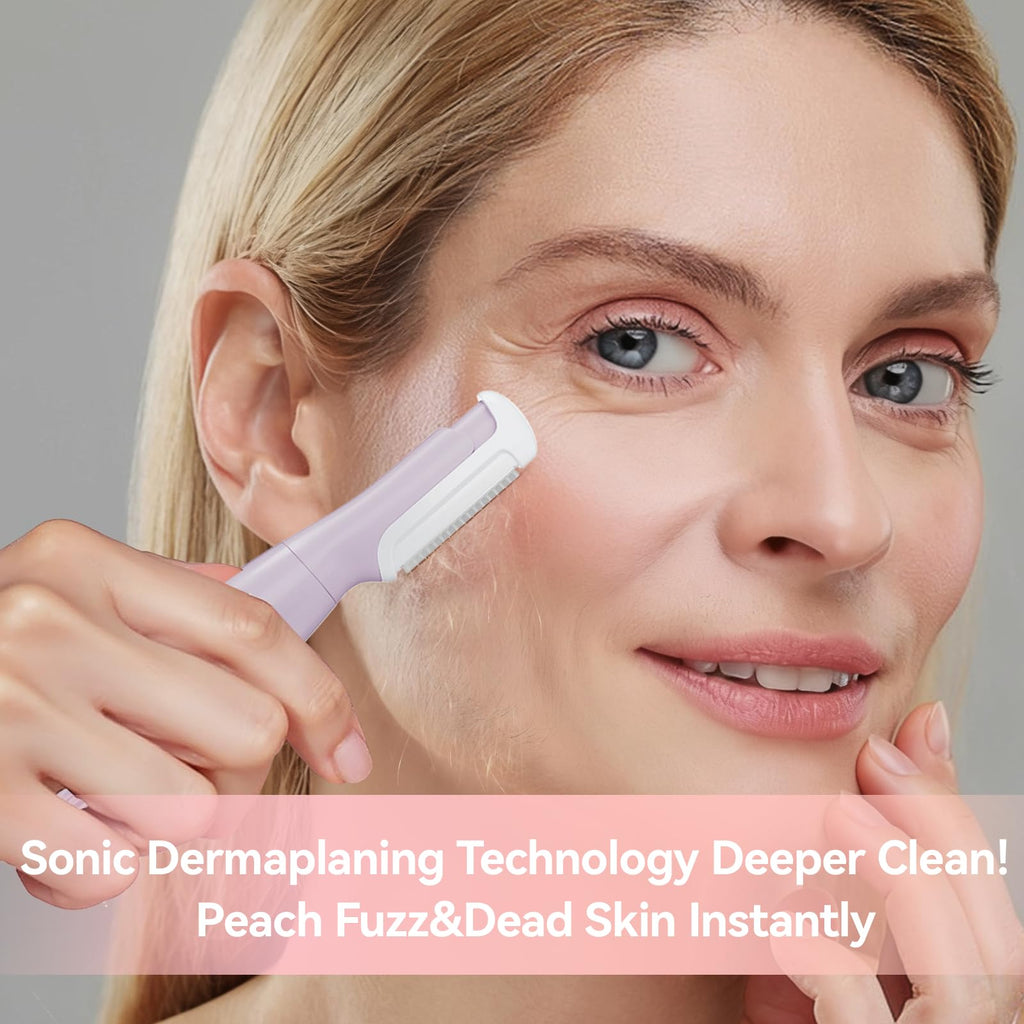 Purple Rechargeable Facial Razor with 8 Blades R10953