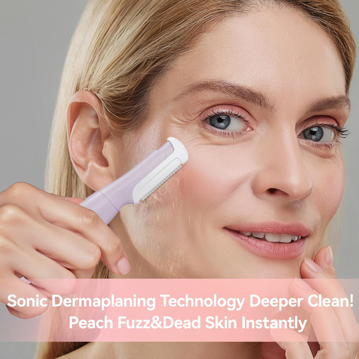 Purple Rechargeable Facial Razor with 8 Blades R10953
