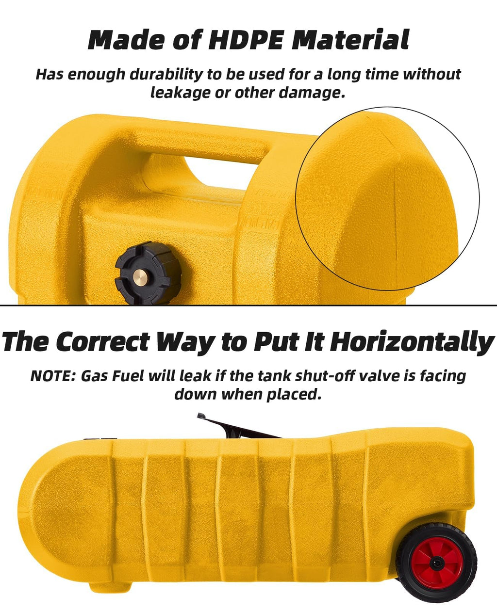 15 Gallon Portable Gas Tank with Caster and 10Ft Hose A831326