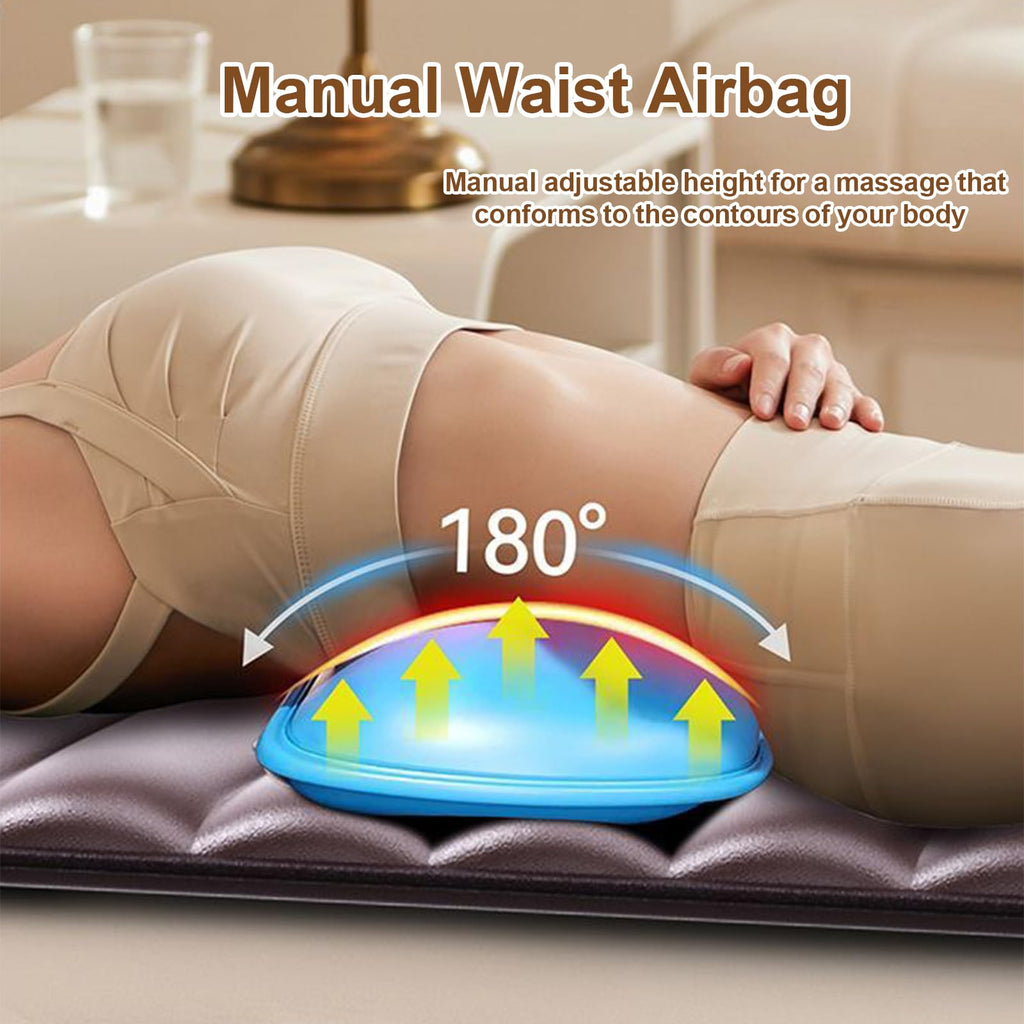 Brown Full Body Heating Massage Mat with Detachable Neck and Leg Massagers S412