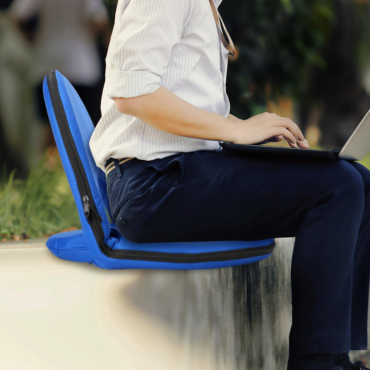 4 Pcs Adjustable Folding Portable Stadium Seats with Back Q50174