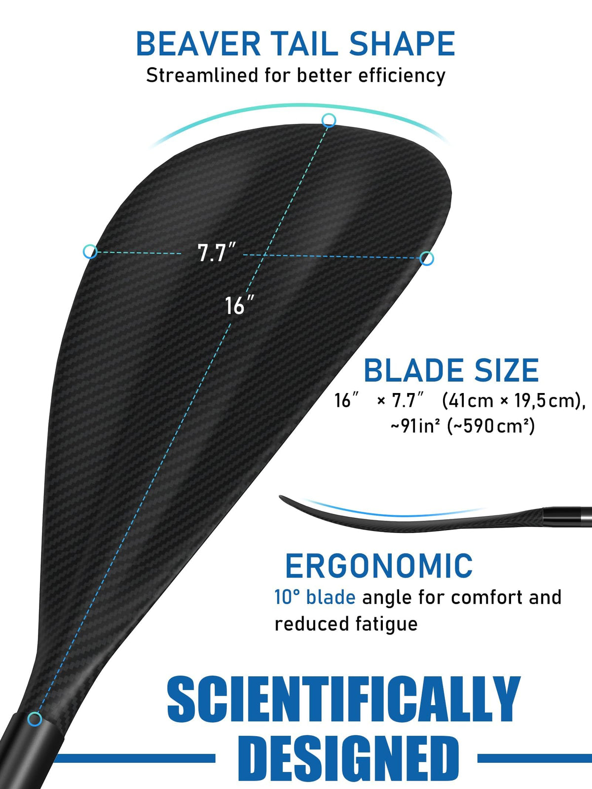 4 Piece Carbon Aluminium Adjustable SUP Paddle 67"-83" N430671