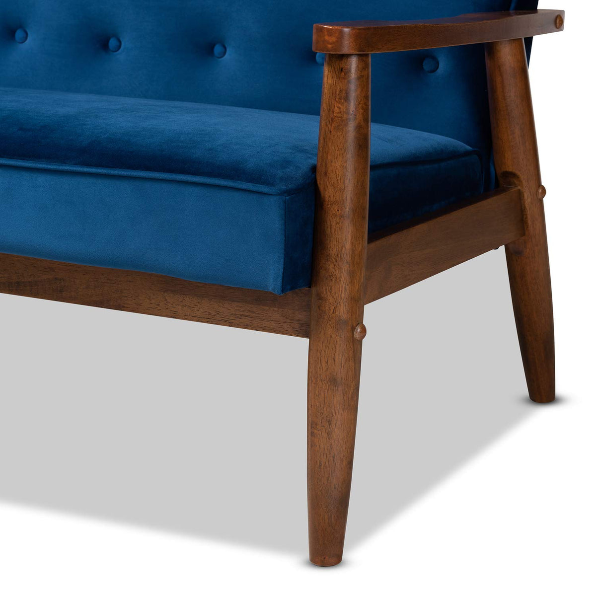 Navy Blue Velvet Upholstered 3-seater Sofa Z7723