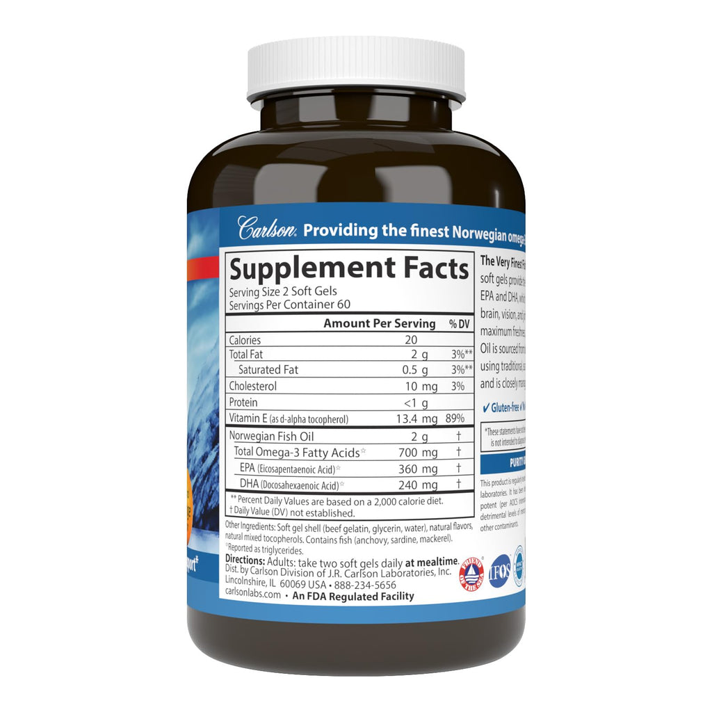 Fish Oil 700 mg Omega-3s Orange 120 Softgels T3981